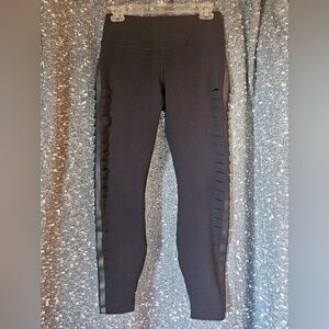 VINA Slashed Side Cutout Ankle Length 7/8 Tights Leggings Navy